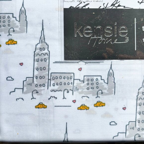 Kensie Home NYC Taxi Cab TWIN XL Sheet Set - New York City Skyline Cabs - Picture 3 of 3